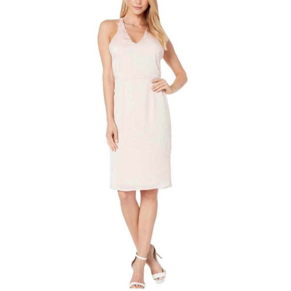 NWT BEBE PEACH RUFFLED HALTER SLIP DRESS SIZE 8
